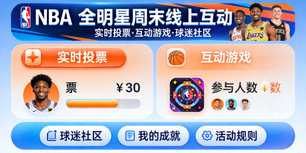 NBA全明星周末线上互动活动界面展示